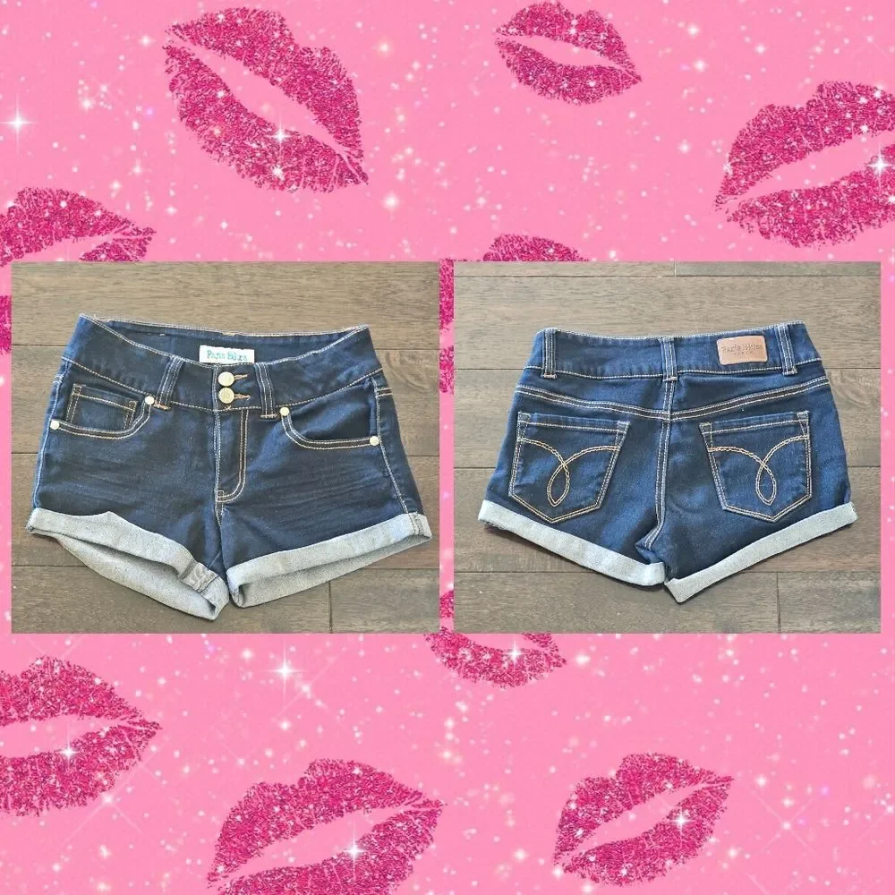 Y2K 90s Paris Blues Junior's Denim Shorts Size 5